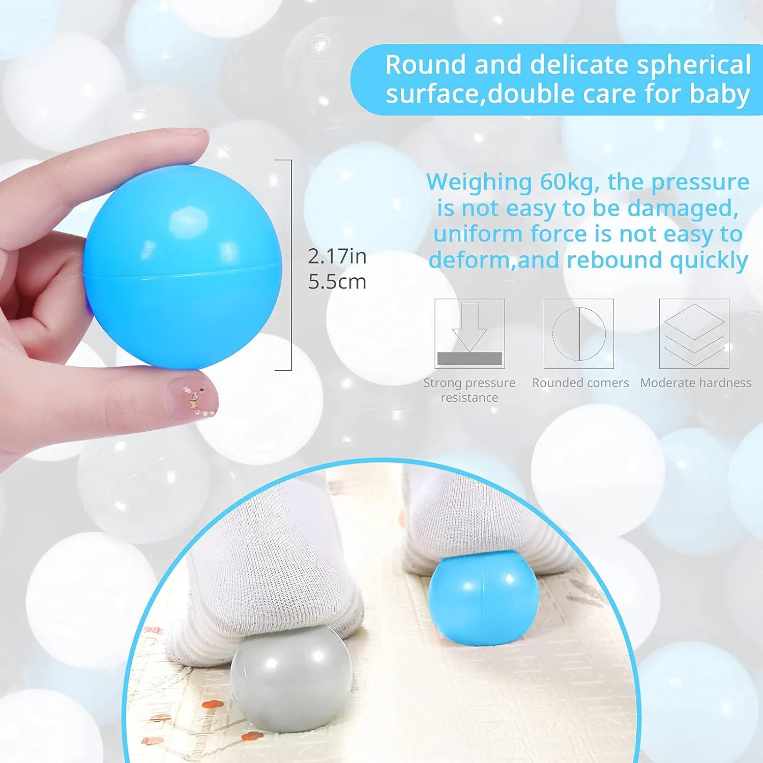 STARBOLO Star Ball Pit Balls - Pack of 100 200 500 1000 Macaron Balls BPA&Phthalate Free Non-Toxic Crush Proof Ocean Ball Soft Plastic Balls for 1-5 Years Kids Birthday Pool Tent Party.