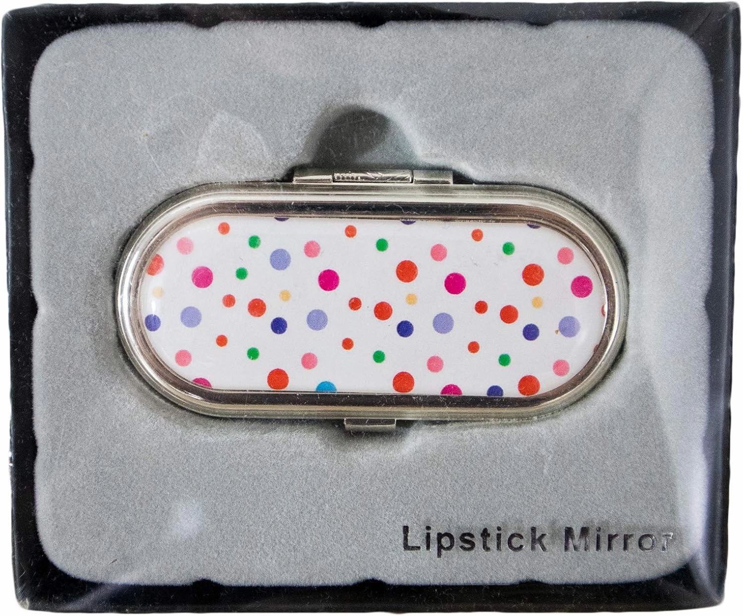 Stephanie Imports Set of 2 Clip-On Round Lipstick Mirrors (Colorful Dots)