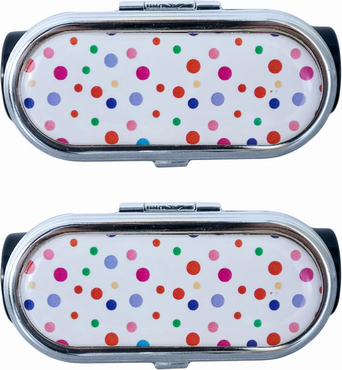 Stephanie Imports Set of 2 Clip-On Round Lipstick Mirrors (Colorful Dots)