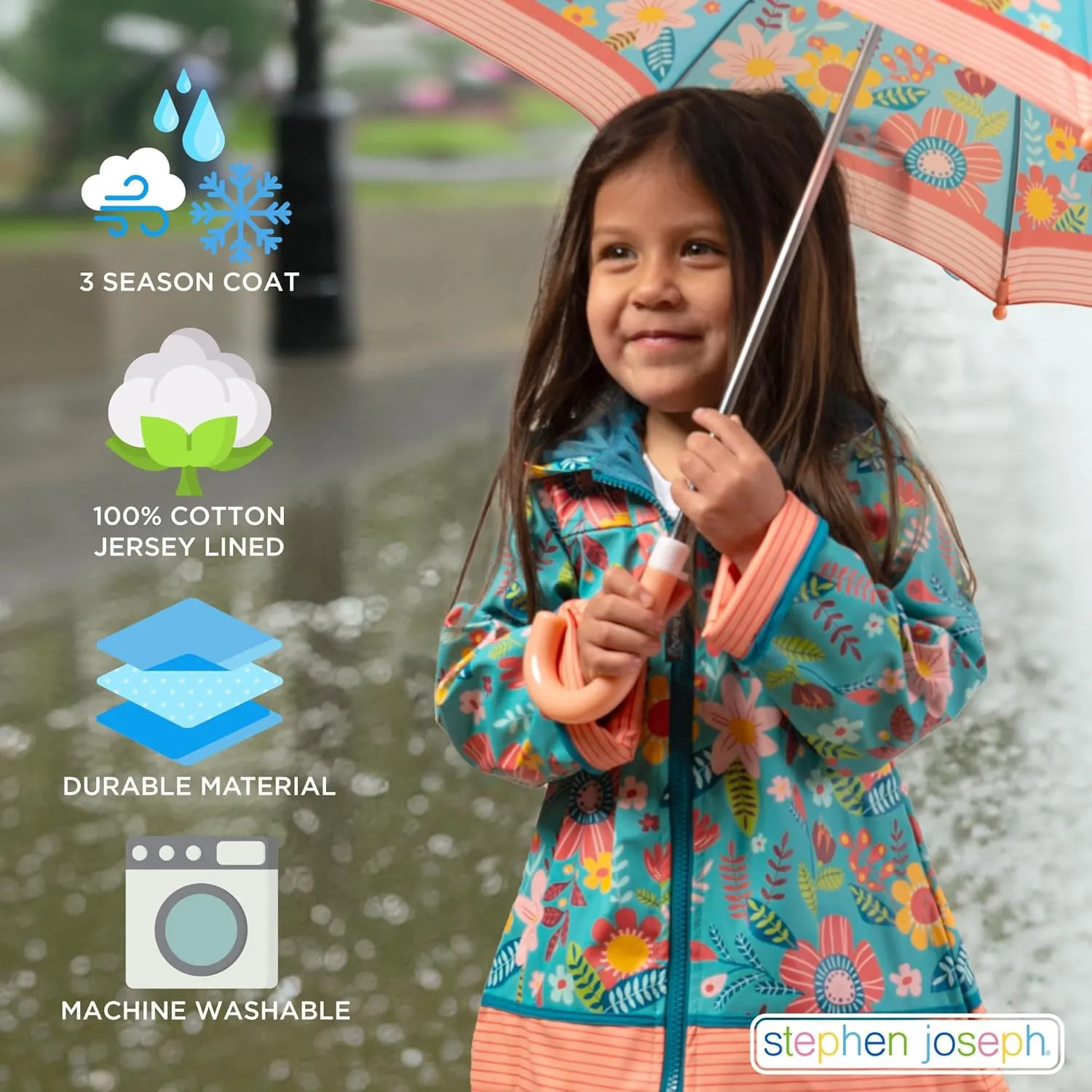 Stephen Joseph Baby Girls Raincoat