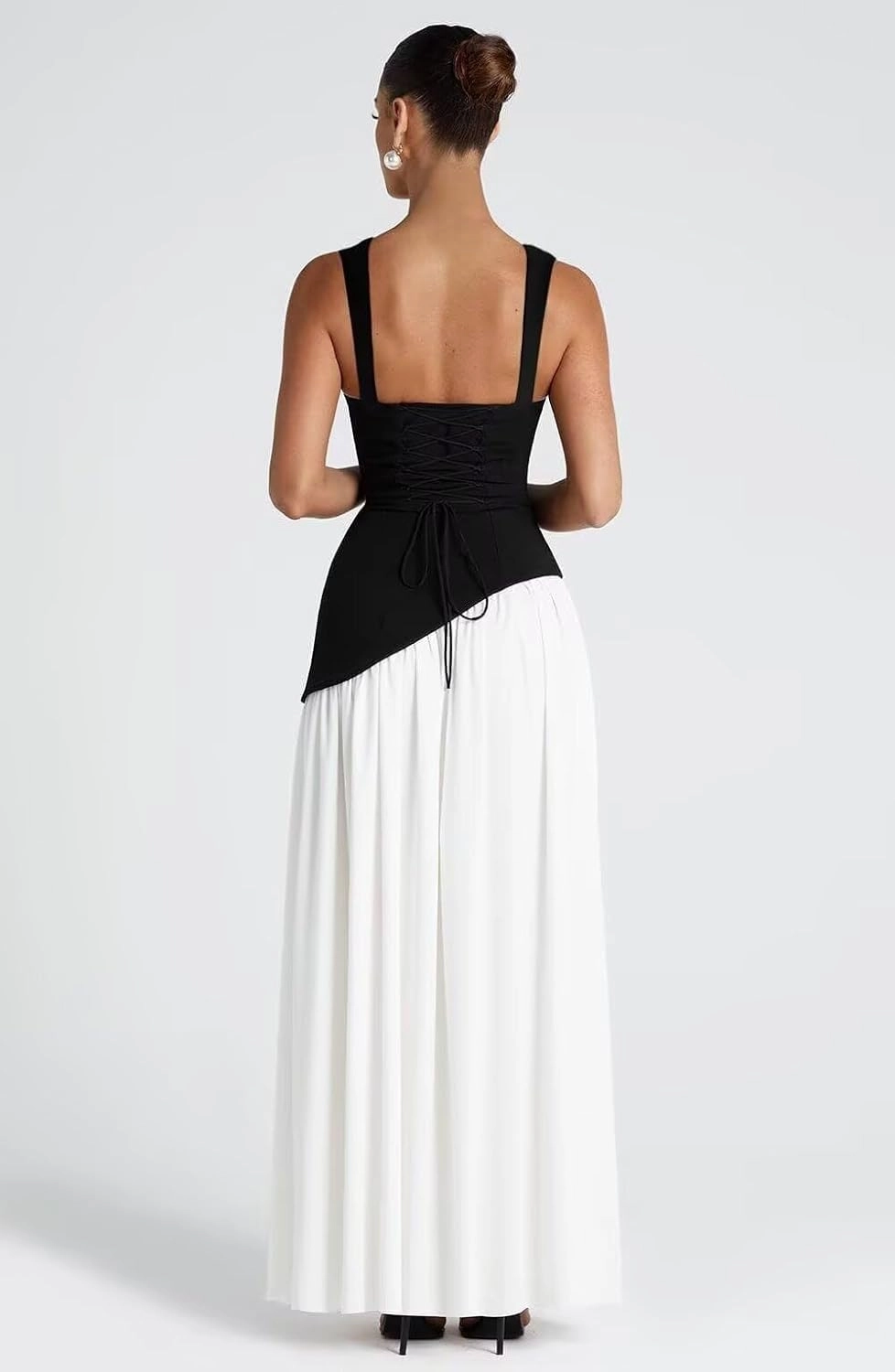 Straps Prom Dresses for Women Long Front Slit Asymmetrical Drop Waist Party Dress for Girls Chiffon Formal Gowns