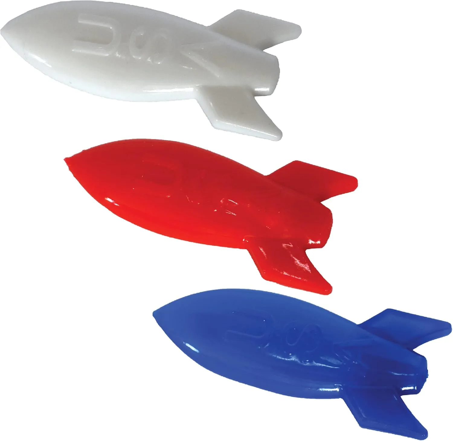 Stretchy Rocket Flyers 3" - Toddler Toys in Blue, Red, and White - Kids Toys for 3-Year-Old Boys, Kids Party Favors, Piñata Stuffer, Carnival Prize, Back to School Supplies - 36 Pcs