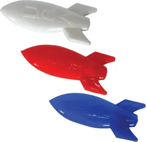 Stretchy Rocket Flyers 3" - Toddler Toys in Blue, Red, and White - Kids Toys for 3-Year-Old Boys, Kids Party Favors, Piñata Stuffer, Carnival Prize, Back to School Supplies - 36 Pcs