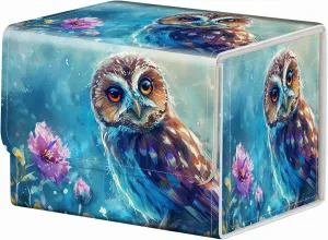 Strong Magnet MTG Demon Deck Box Playing Card Case Magic The Gathering Commander Deck Box Creative Pattern Trading Card Storage Box for Collectible Games, Cute Owl Watercolor Picture