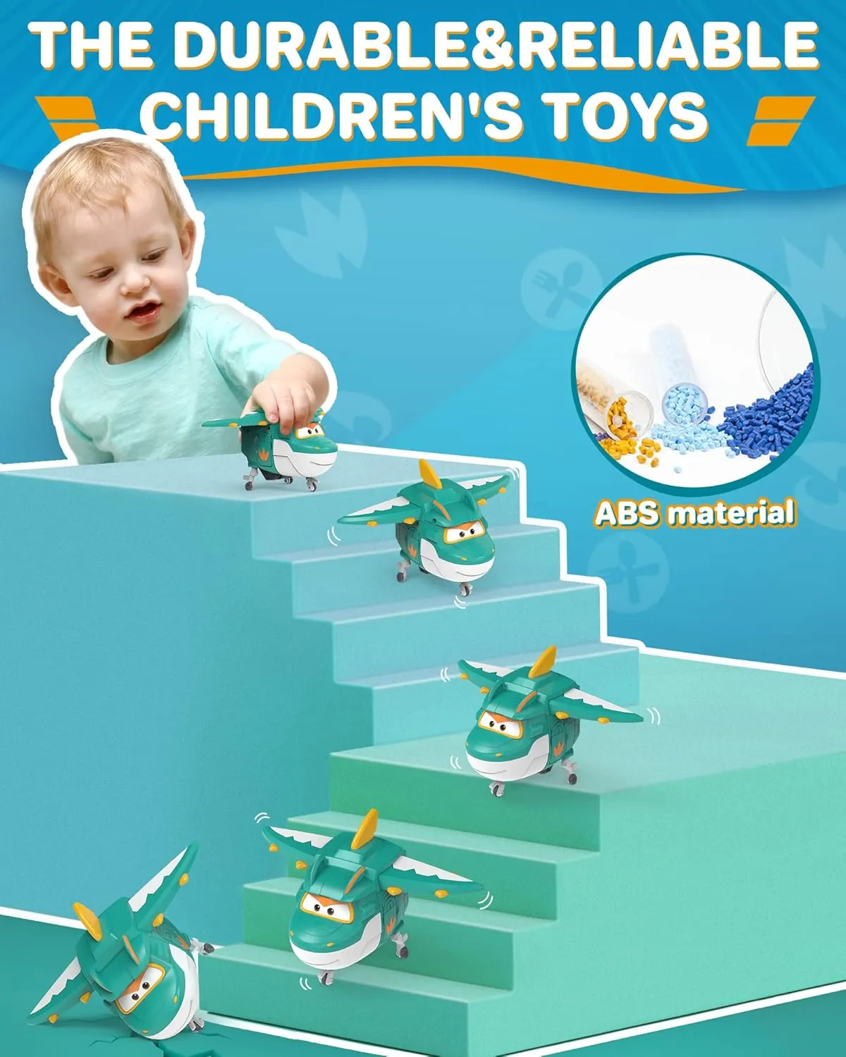 Super Wings 5 in Transformable Toys Tino, Transforming Airplane Robot for Boys and Girls, Action Figures Dinosaur Toy for Kids Age 3 4 5 6 7 8 9 