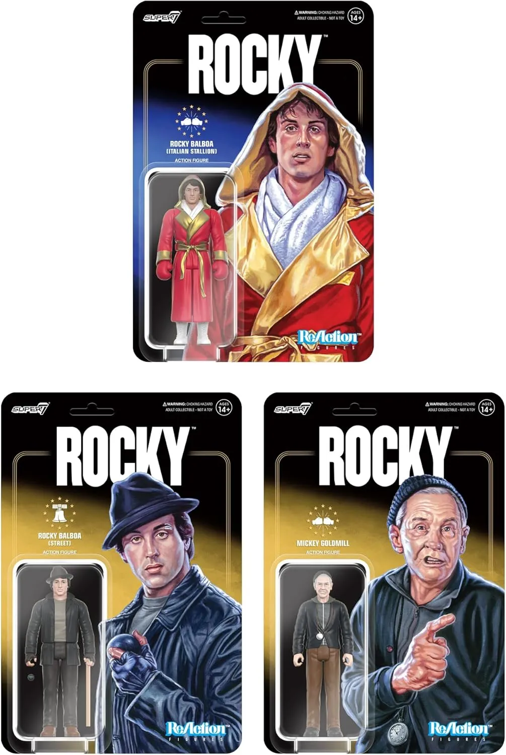 Super7 Rocky Balboa (Street) - 3.75" Rocky Action Figure with Accessories Classic Movie Collectibles and Retro Toys