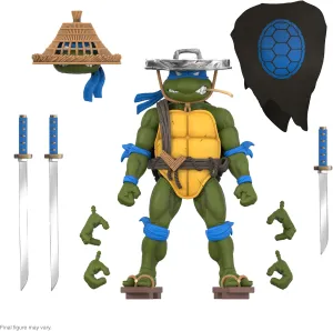 Super7 ULTIMATES! Teenage Mutant Ninja Turtles Ninja Nomad Leonardo - 7" TMNT Action Figure with Accessories Classic Cartoon Collectibles and Retro Toys
