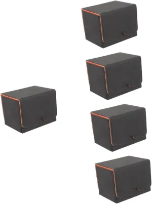 SUPVOX 5pcs Collectible Card Game Storage Box Pu Leather Card Decks Holder Storage Case for Games Organizer for Home Supplies