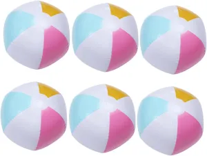 SUPVOX 6Pcs Colorful Inflatable Beach Balls Bouncy Pool Supplies for Parties and Fun for Adults Enjoying Beach Pool Activities