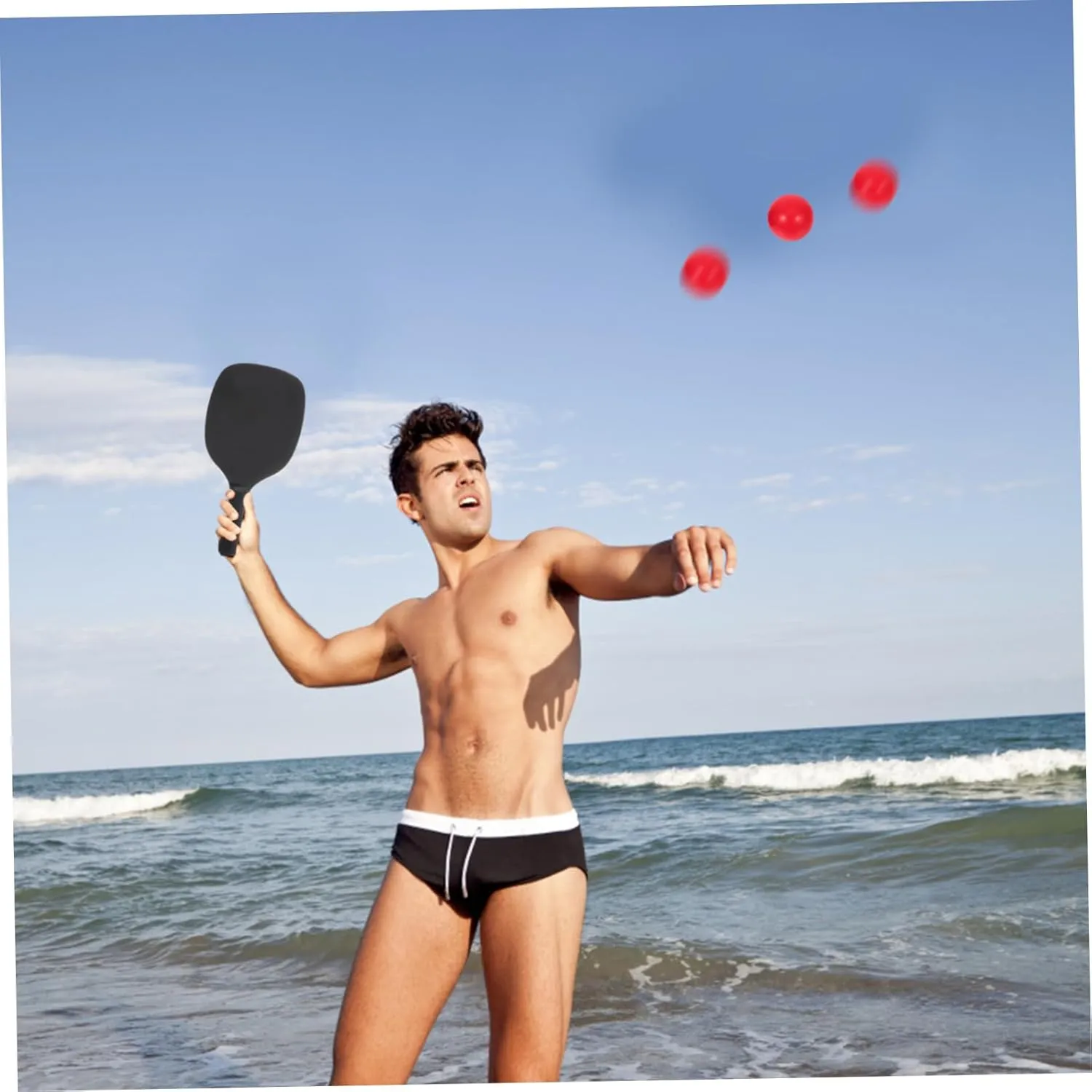SUPVOX Beach Paddle Ball Pu Replacement Balls for Outdoor Games and Impact Resistant for Family Fun and Hand