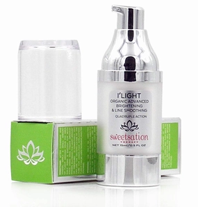Sweetsation Therapy/YUNASENCE ILIGHT Organic Advanced Illuminating & Line Smoothing Eye Treatment, 0.5oz. For Dark Circles, Puffiness, Fine Lines.