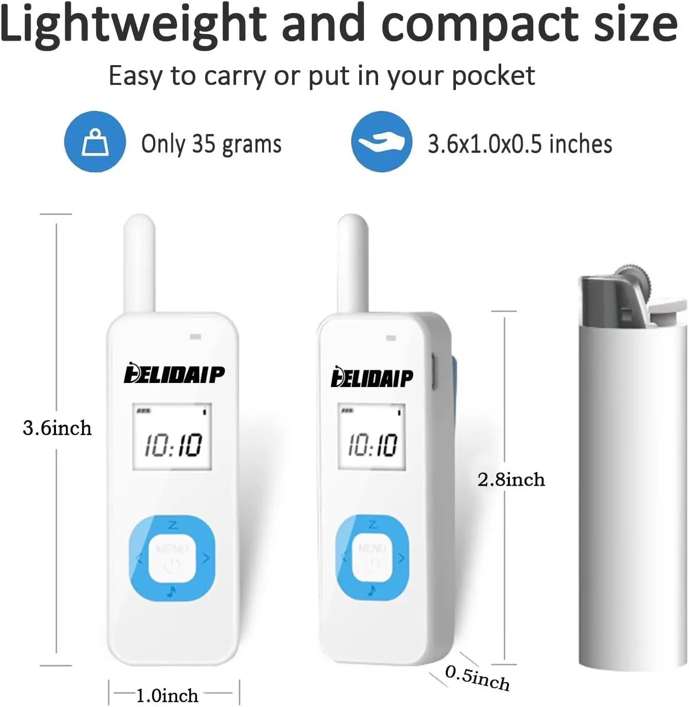 T-M1 Super Mini Walkie Talkies, Rechargeable Two Way Radio with Earpieces for Adults, Long Range Walkie Talkie for Skiing, Hiking, Outdoor Sport, Restaurants,Hospital,Supermarket,White 2 Pack