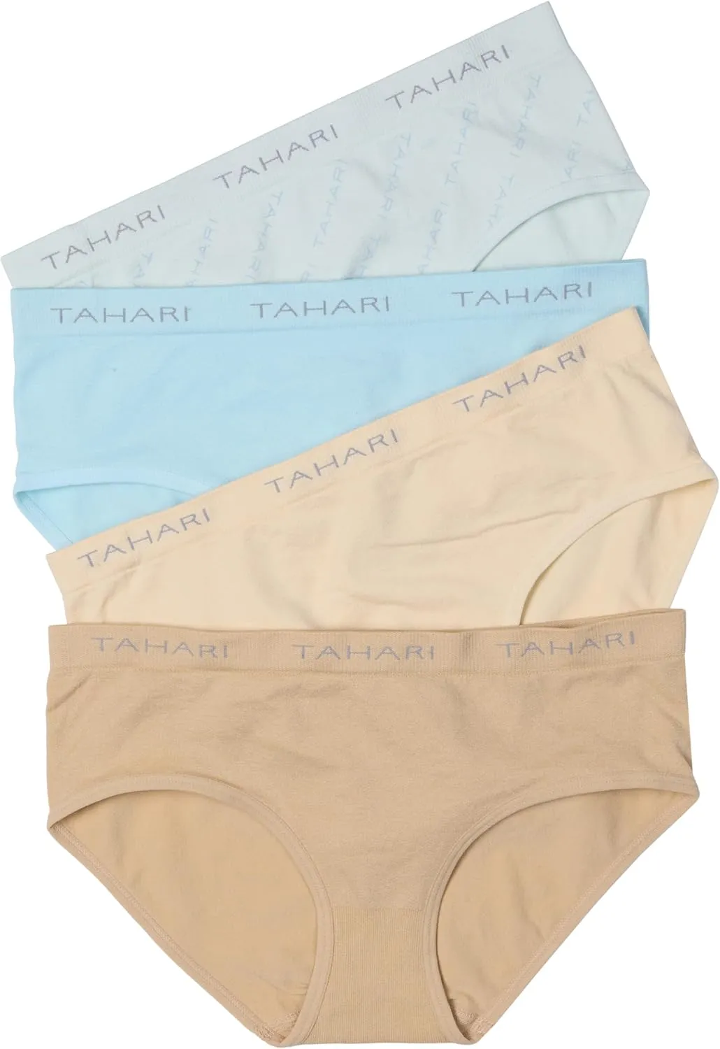 TAHARI 4-Pack Girls Hipster Underwear Multipack Seamless Panty Set for Girl