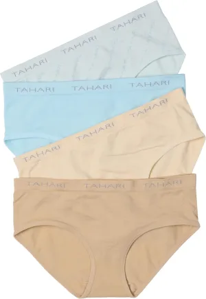 TAHARI 4-Pack Girls Hipster Underwear Multipack Seamless Panty Set for Girl