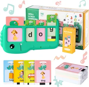 Talking Flash Cards for Toddlers 2-8: Alphabet Learning & Spelling Games with 224 Sight Words - Montessori Sensory Toys for Preschool Boys & Girls, Speech Therapy Toys for Kids with Autism, Ideal Gift