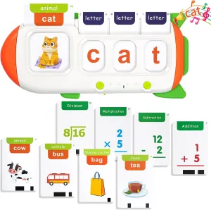 Talking Flash Cards for Toddlers, CVC Word Games with 106 Sight Words, Math Flash Cards for Kids, Alphabet, Montessori Learning Toys for 3  Years Old
