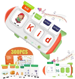 Talking Flash Toy for Toddler Montessori Educational Learning, 112 Sight Word for Spelling and Talking Flash Cards 112 Math Flashcards for Preschool, Autism Sensory Speech Therapy Gift for Boy Girl ﻿