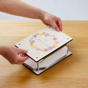 Talking Tables Wooden Flower Press Kit for Art and Crafts Supplies or Card Decorations | Preserve a Special Memory | Creative Gifts for Her, Kids, Adults,Purple