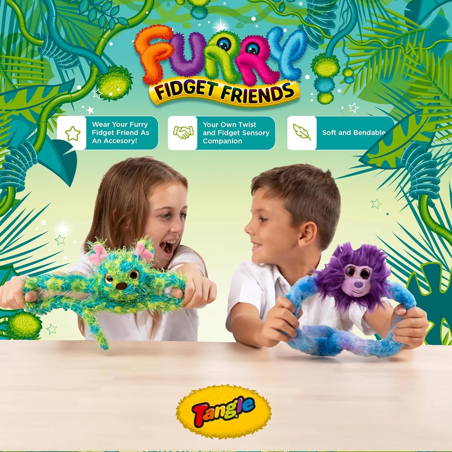 Tangle Furry Fidget Friends - New! Chay The Bear - Plush Tangle Fidget Toy Furry Friend - Magical, Creative Creatures from The Tanglonia Universe - Take Your Furry Fidget Friend with You Everywhere!