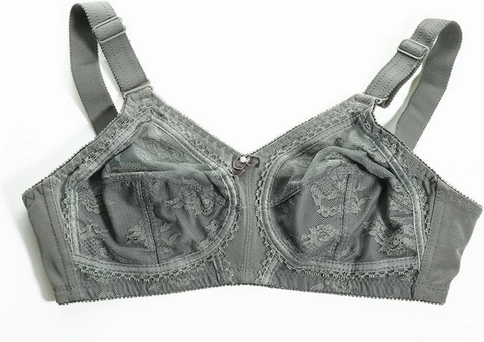 TELIMUSSTO Women's Floral Lace Bra Plus Size Firm Hold Non Wired Non Padded Full Coverage Minimizer