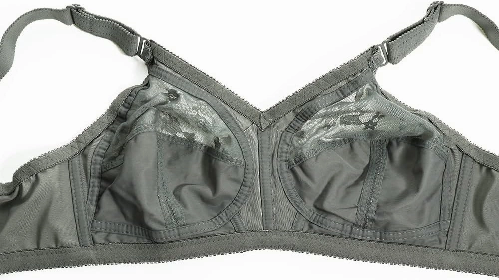 TELIMUSSTO Women's Floral Lace Bra Plus Size Firm Hold Non Wired Non Padded Full Coverage Minimizer