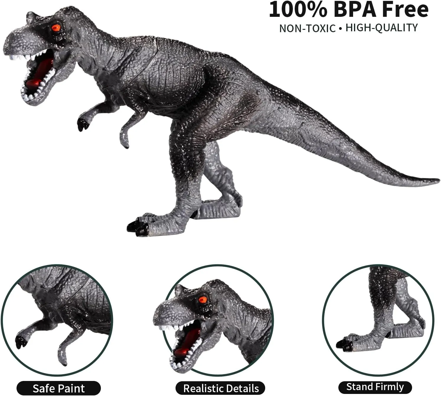 TEMI Dinosaur Toys for Kids 3-5, Jurassic Dinosaurs Figures with Play Mat and Trees to Create a Dinosaur World, Triceratops, Velociraptor, Gifts for Toddler Boys and Girls 3 4 5 6 7