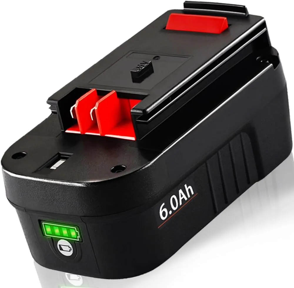 TenHutt 【Lithium-ion 6.0Ah! | NOT Ni-Mh】 18V Replace Battery for Black and Decker 18V Battery 6.0Ah HPB18 HPB18-OPE 244760-00 A1718 FS18FL FSB18 Firestorm Cordless Power Tools lithium Battery