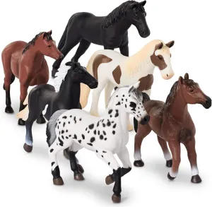 Terra by Battat – 6 Pcs 6" Horse Figurines – Horse Toy Set – Realistic Plastic Animal Figurines – Collectible Horse Gift for Kids 3  – Party Decorations