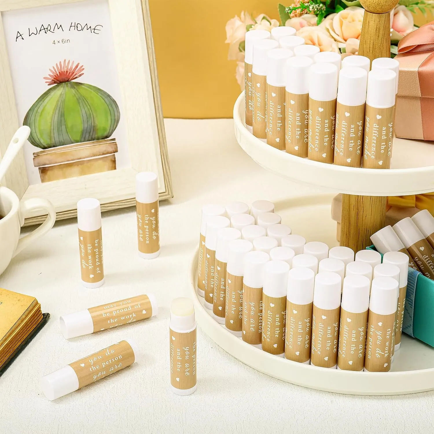 Thank You Gifts for Coworker Lip Balm Bulk Set Inspirational Appreciation Gifts Leaving Farewell Gifts Vanilla Ingredients Lips Care Products for Friends Teacher Worker Employee(72 Pcs)