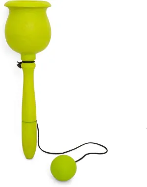 The Great Indian Bazaar Classic Wooden Green Cup & Ball Toss Catch Ball Fun Skill Game Set Gift Game Activity for Adults Birthday Party Favor Sets for Hand Eye Coordination & Fun