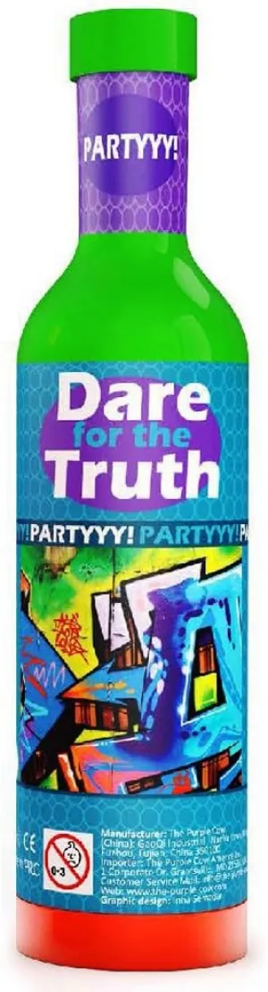 The Purple Cow Dare for Truth Spin The Bottle Game, Partyyy Edition. Card Games for Kids & Adults Ages 6 & Up. Birthday Party Games Cards Fun for Kids & Adults Alike