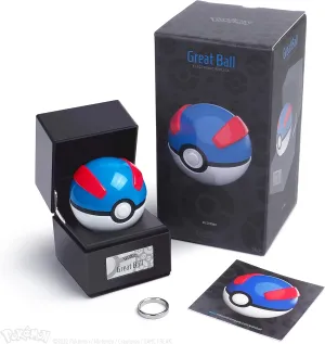 The Wand Company Original Poké Ball Authentic Replica - Realistic, Electronic, Die-Cast Poké Ball with Display Case Light Features – Officially Licensed by Pokémon