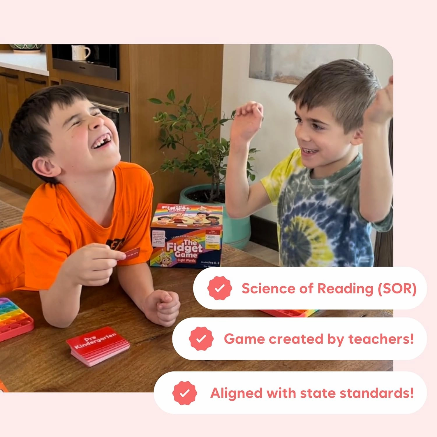 THE FIDGET GAME Sight Words - Reading Flashcards and Pop Fidget Toys for Kids Pre-K to Third Grade - Learning Activities and Games for High-Frequency Dolch Sight Words - Includes Mats and Dice
