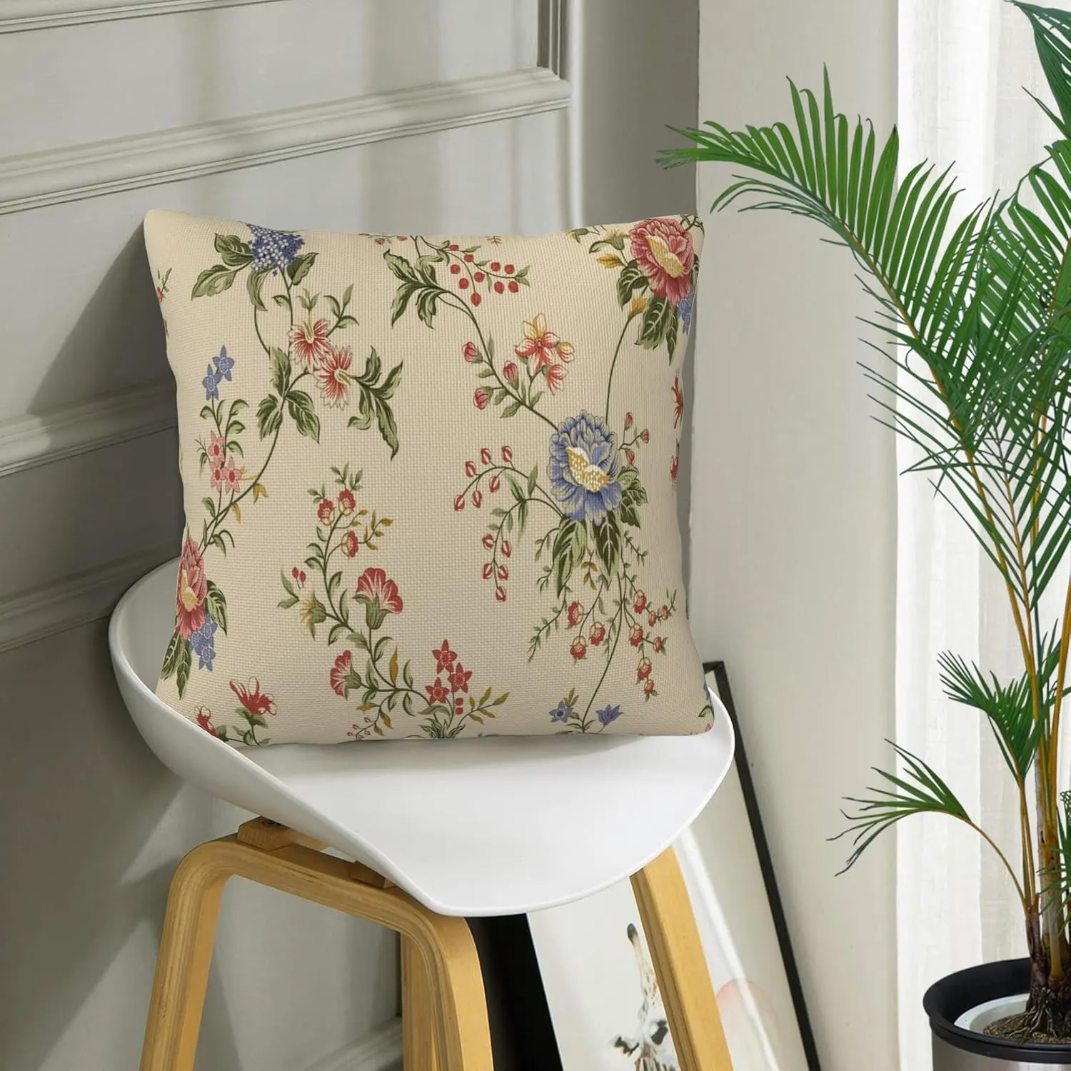 Throw Pillow Cover Case Beautiful Exotic Flowers Pillow Covers 18x18 Inch Set of 2,Soft Decorative Throw Pillow Case for Living Room Bedroom Sofa Couch Cushion Covers