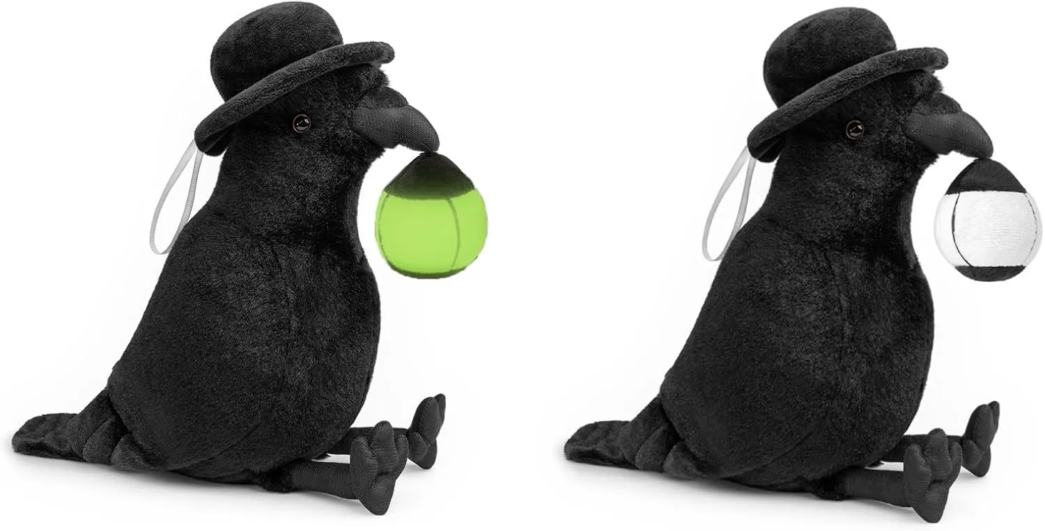Tiny Heart Simulation Crow Stuffed Animal Plush Toy, 9.84inch Cute Super Soft Realistic for Kids Boys and Girls Collection Gifts Home Decor Christmas