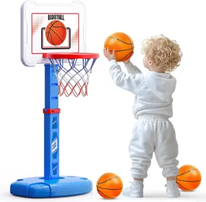 Toddler Basketball Hoop Indoor for Kids, Height Adjustable Poolside Basketball Hoop with 3 Balls for Outdoor Game, Portable Mini Basketball Goal Sport Toys Gift for Toddler Boy Girl Age 3 4 Year