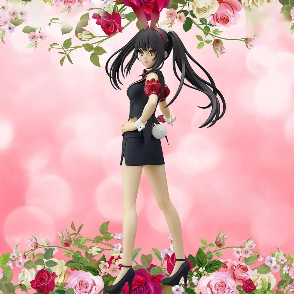 Tokisaki Kurumi Figurine Bunny Girl Figure Model 8.66" Standing Pose Anime Action Figures Tokisaki Kurumi Statue Collectibles Desktop Display