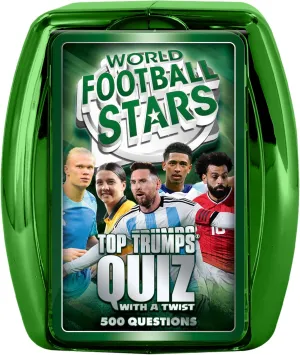 Top Trumps World Football Stars Quiz Travel Game, Classic Game, Educational Gift for Ages 6 , Team Green & Colors