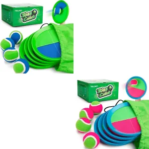 Toss and Catch Ball Set for Toddlers, Kids and Adults - Classic Kids Toys Outdoor Indoor - Sturdy & Water-Resistant, Great Game for Beach, Pool and Yard - Easter Basket Stuffers Gift for Boys Girls