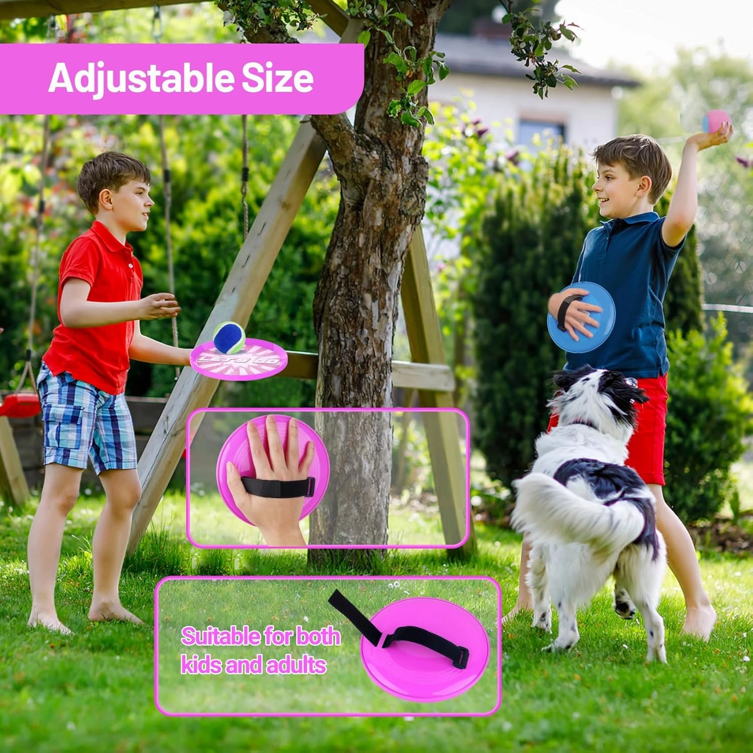 Toss and Catch Ball Set with 6 Paddles 6 Balls, Outdoor Toys for Kids Beach Toy Pool Toys Outdoor Yard Games for 3 4 5 6 7 8 9 10 Year Old Boys Girls, Ideal Gifts for Kids Age 3 