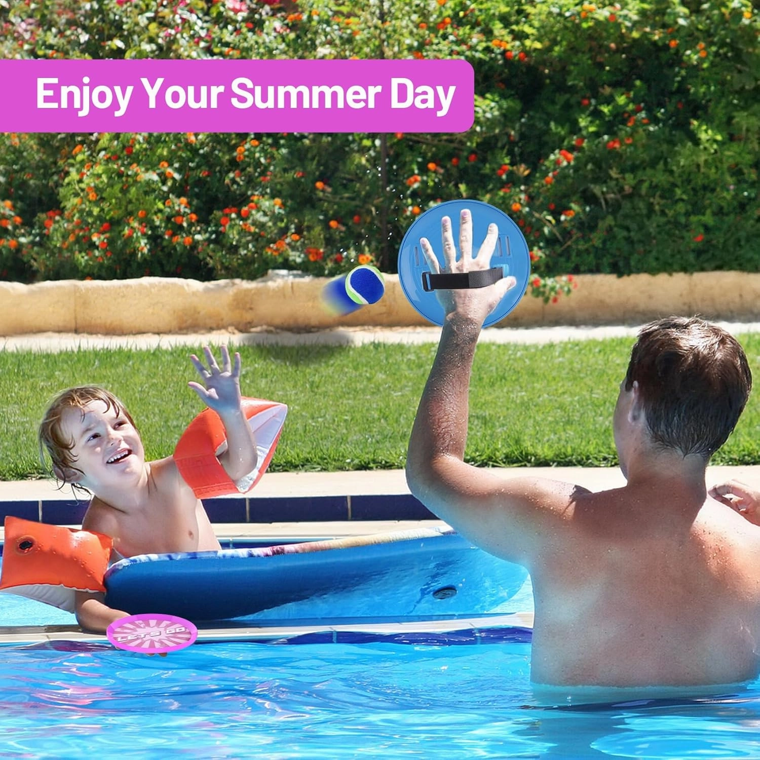 Toss and Catch Ball Set with 6 Paddles 6 Balls, Outdoor Toys for Kids Beach Toy Pool Toys Outdoor Yard Games for 3 4 5 6 7 8 9 10 Year Old Boys Girls, Ideal Gifts for Kids Age 3 