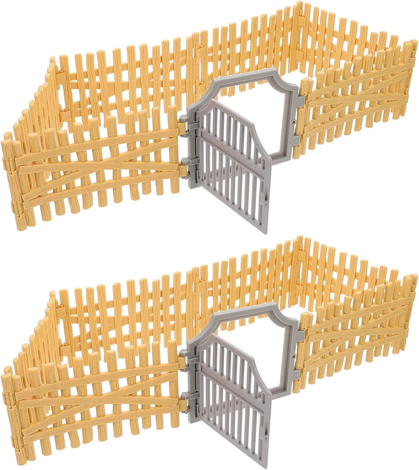 Totority 2sets Miniature Farm Fence Toy Simulated Plastic Decorative Fencing for Dollhouse Garden Scenes for Crafting and Displays for Boys and Girls and Friends