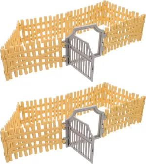 Totority 2sets Miniature Farm Fence Toy Simulated Plastic Decorative Fencing for Dollhouse Garden Scenes for Crafting and Displays for Boys and Girls and Friends
