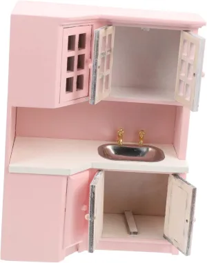 Totority Miniature Sink Counter Model Cute Dollhouse Kitchen Decor Scene Ornament for Scale Dollhouses for Realistic Design Premium Craftsmanship