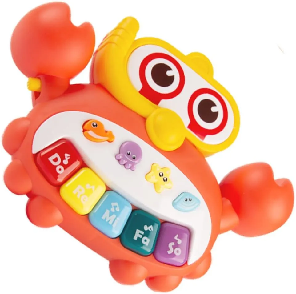 Totority Musical Piano Cartoon Crab Design Educational Musical Instrument for Safe and Smooth Edges Develops Imagination Present