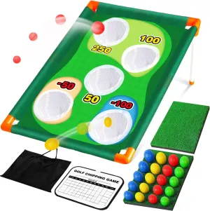 TOY Life Golf Cornhole Game Golf Corn Hole Set Chipping Golf Game Adults Kids Backyard Golf Game Golf Yard Corn Hole Game Golf Training Equipment Chipping Outdoor Indoor Golf (NO Club Included)