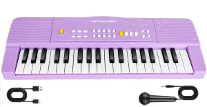 Toy Piano for Kids Pianos Keyboard Toy for 3 4 5 6 7 8 Year Old Girls Boys Beginners Electric Keyboards with Microphone Toys for 3  Year Old Gifts (Purple)