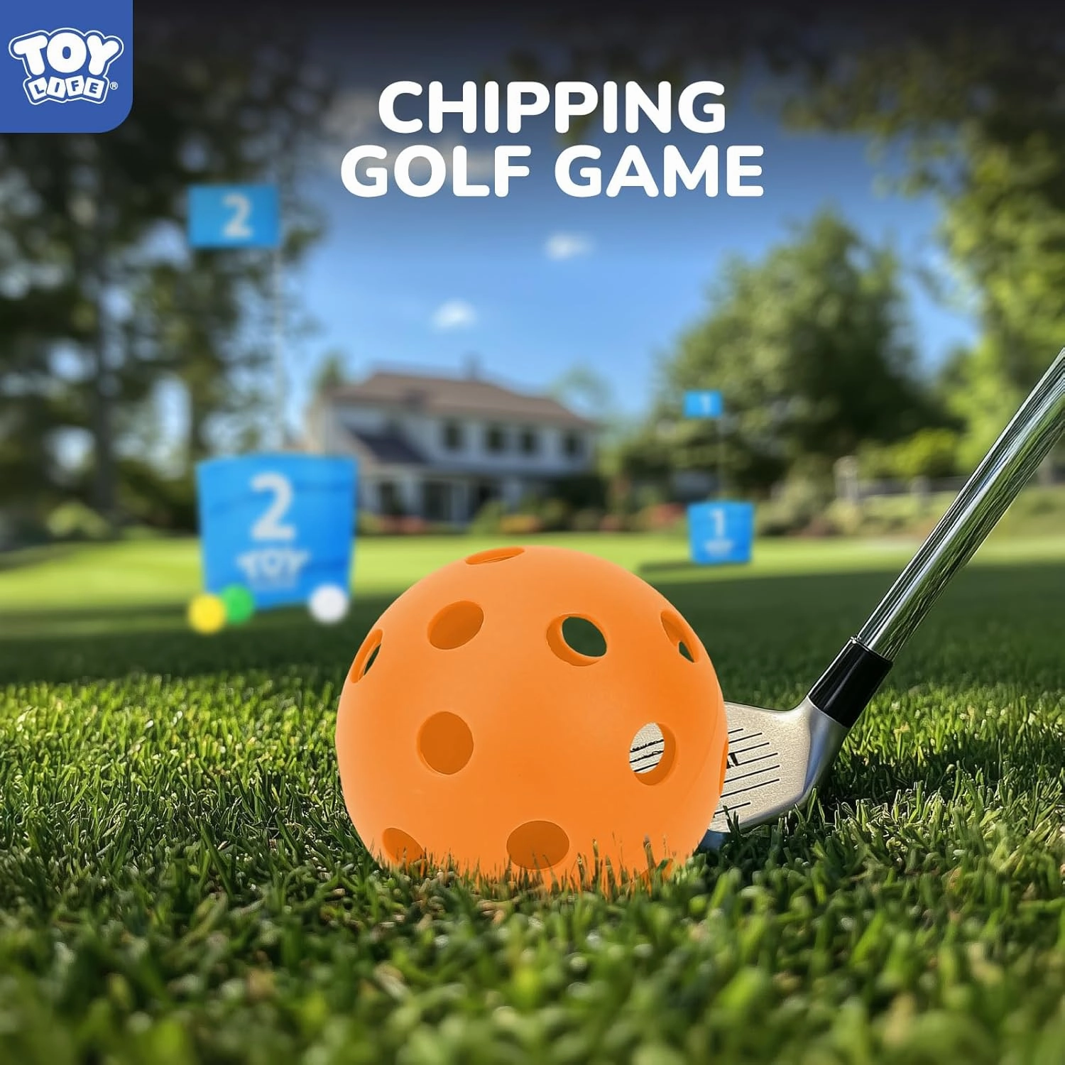 TOY Life Golf Bucket Game, Backyard Golf Game for Adults Family Kids, Portable 3 Holes Golf Course with Balls and Flag, Outdoor Indoor Backyard Golf Game Golf Gifts for Beach, Yard, Camping and Lawn