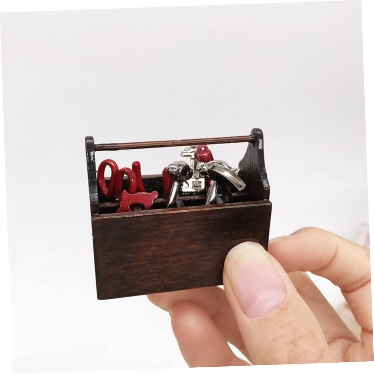 TOYANDONA 6sets Mini House Toolbox Suit Model Decor Mini Scene Matching Model for Dollhouse Crafts Light Brown Realistic Design for Miniature Decoration and Scene Layout