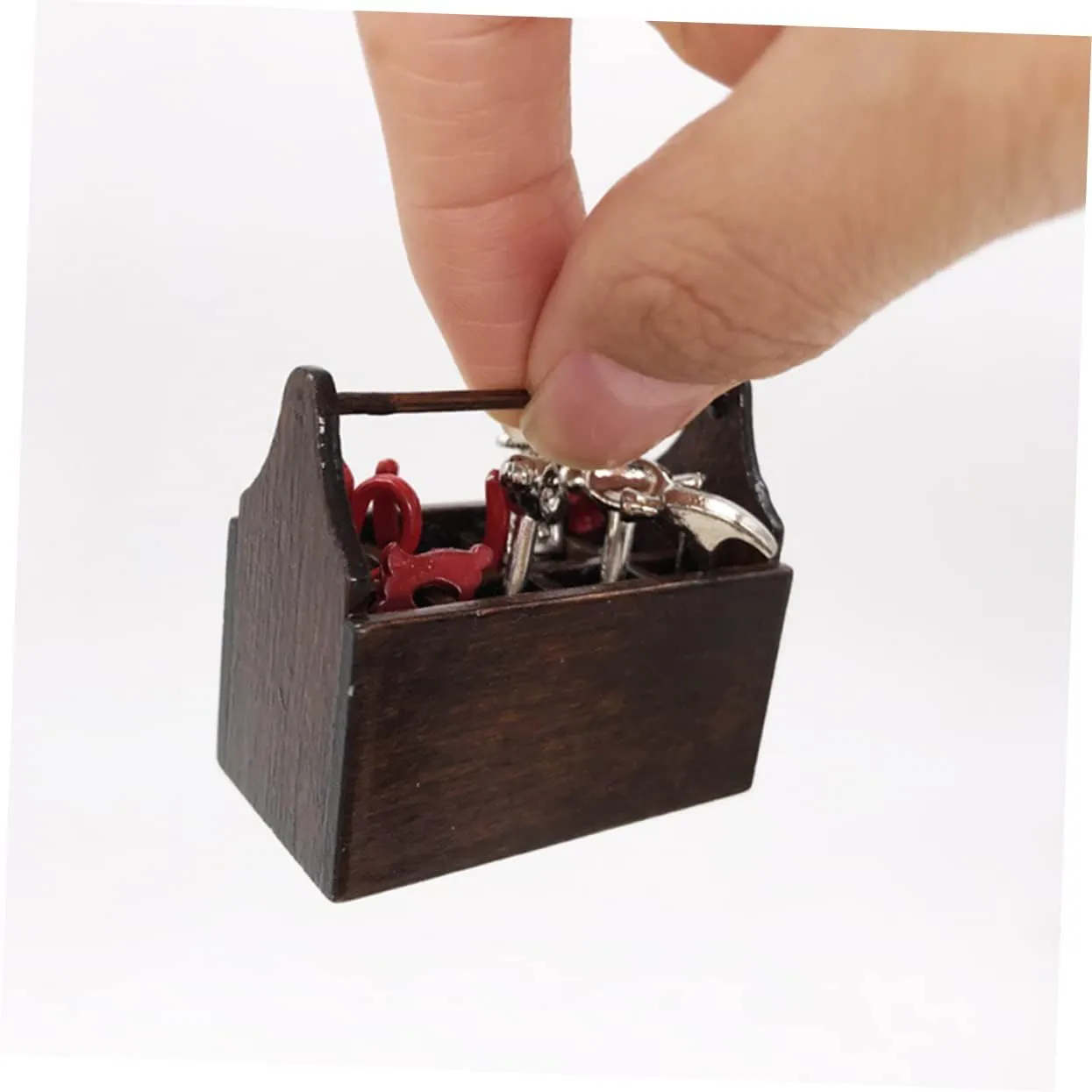 TOYANDONA 6sets Mini House Toolbox Suit Model Decor Mini Scene Matching Model for Dollhouse Crafts Light Brown Realistic Design for Miniature Decoration and Scene Layout
